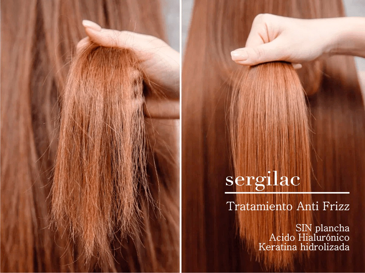 Tratamiento anti frizz con acido hialurónico y Keratina de Sergilac