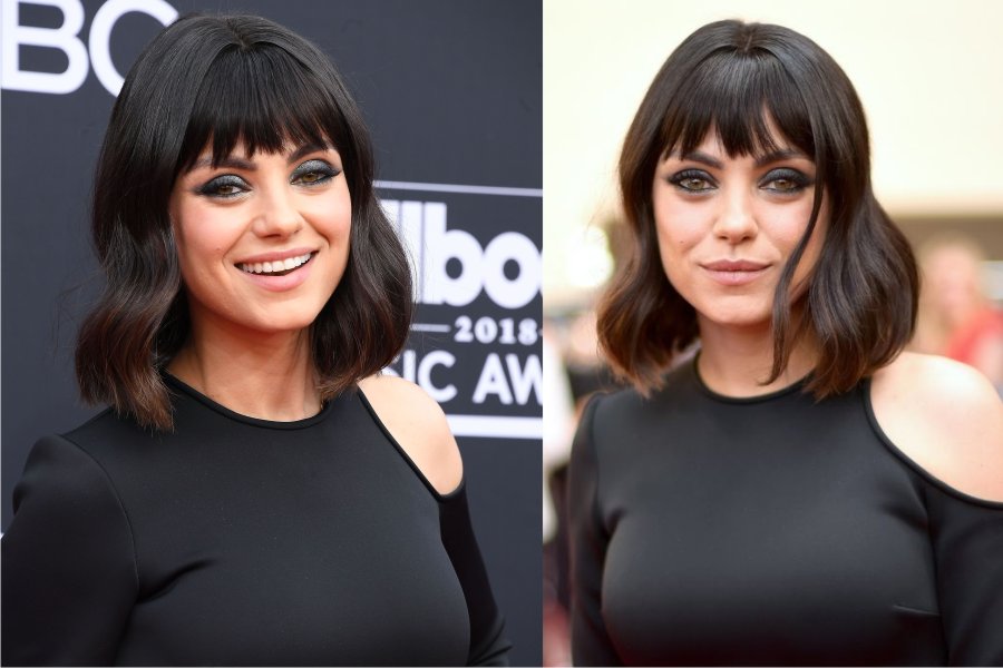 Corte de pelo con flequillo para rostro redondo