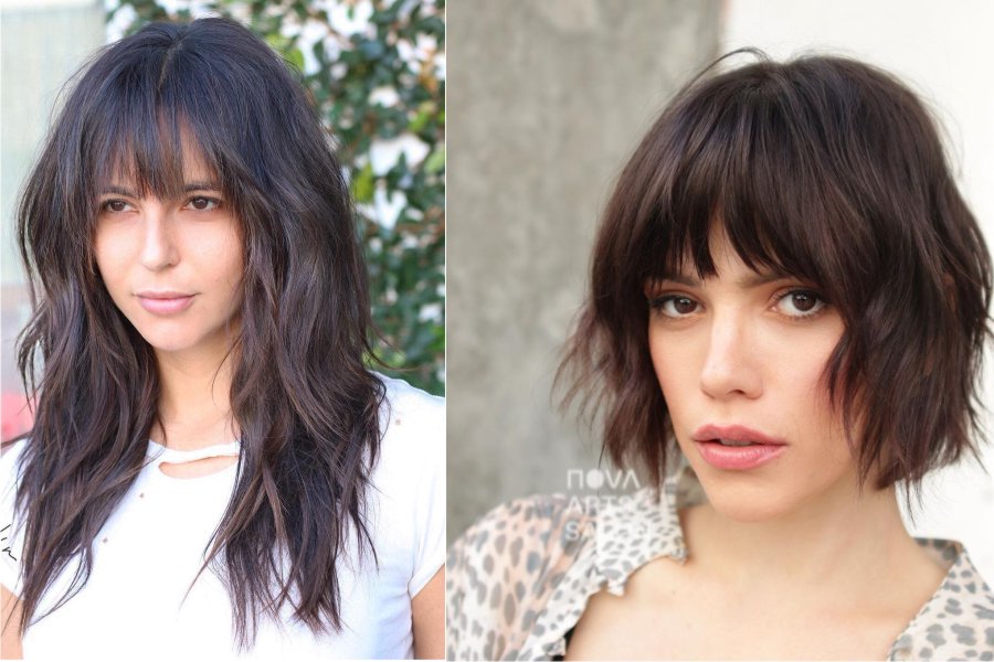 Corte de pelo Mullet en cara alargada