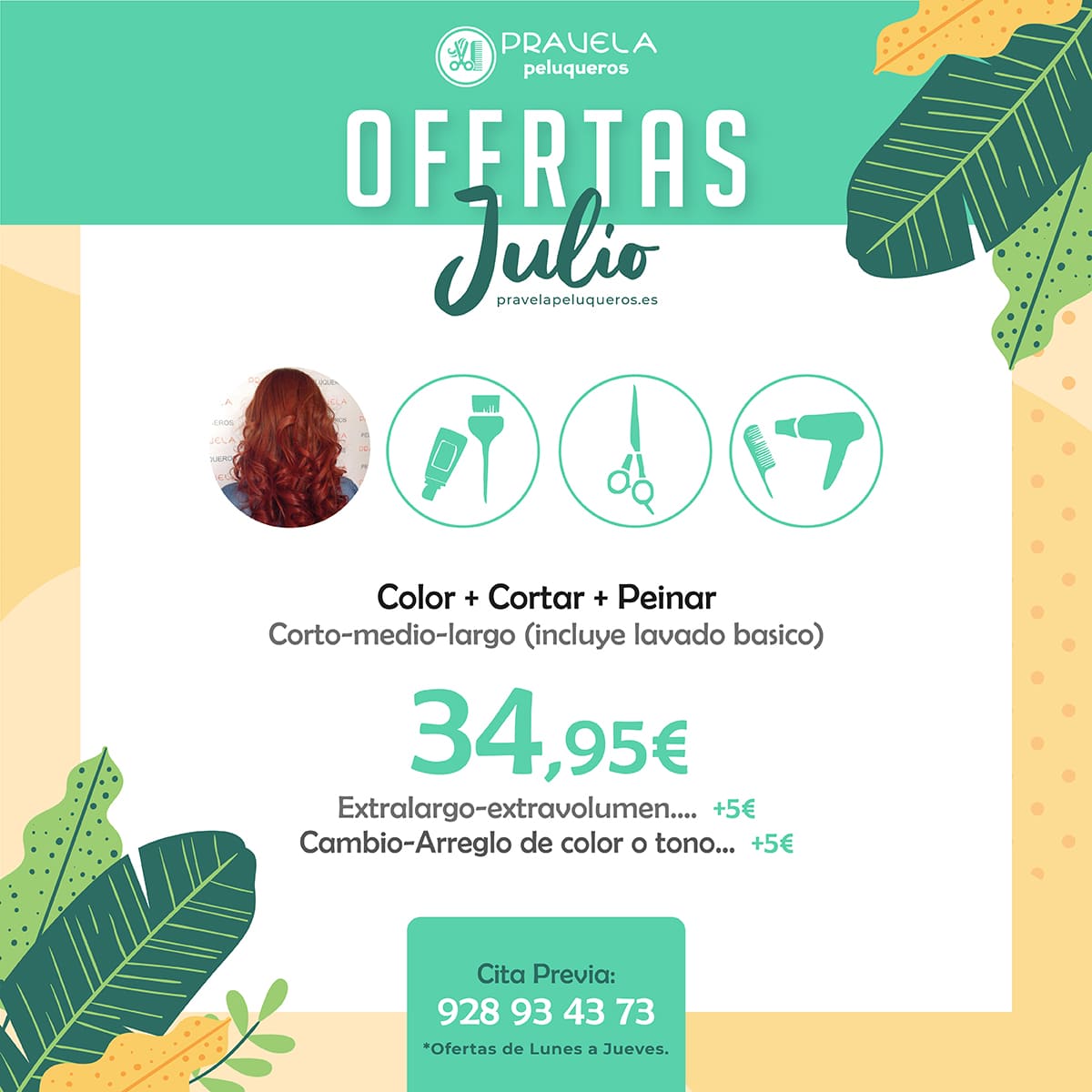 Oferta Color, Cortar, Peinar Peluquería en Telde